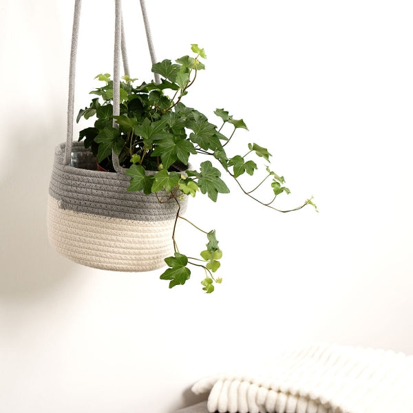 Decorative Basket Moa Gray/White