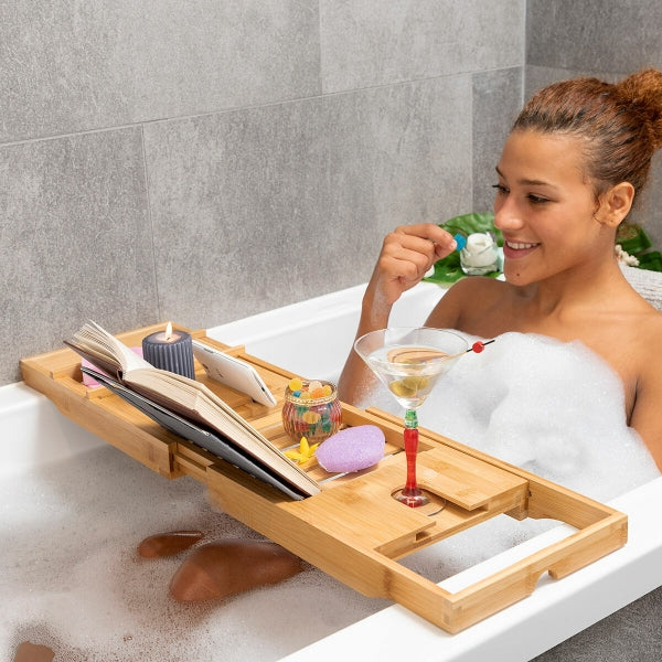 Extendable Bathtub Tray Bamboo