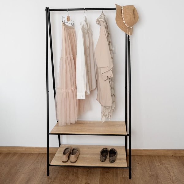 Clothing rack Moa Black/Natural