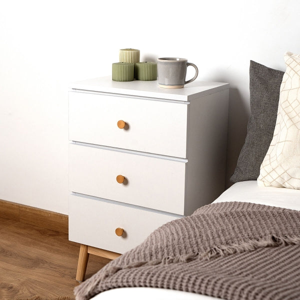 Nightstand Moa White Melamine