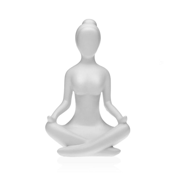 Zierfigur Yoga Weiß