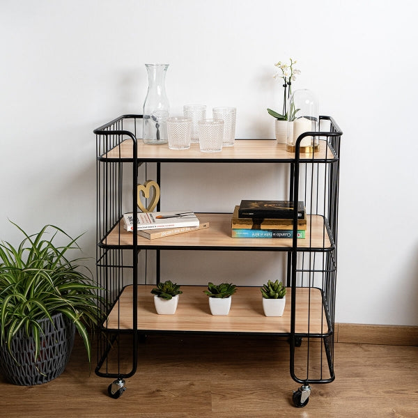 Storage shelf Moa Black/Natural