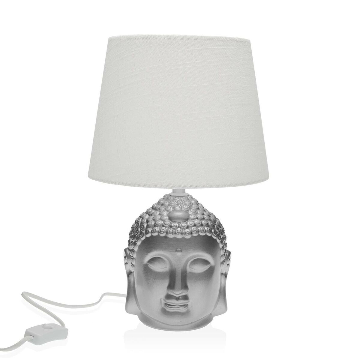 Tischlampe Silber Buddha Porzellan