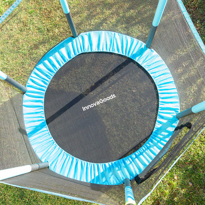 Lasten trampoliini turvaverkolla
