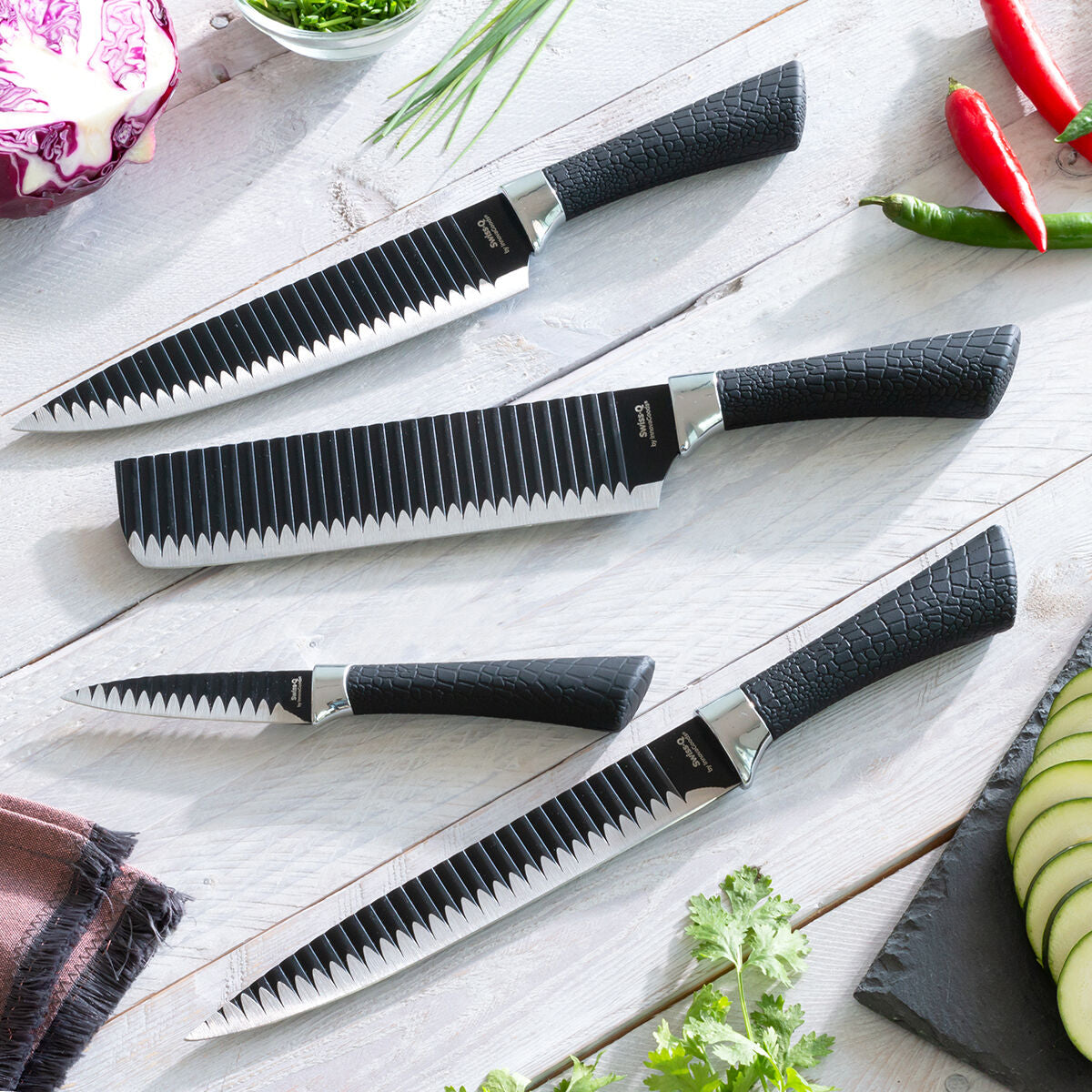 Kitchen Knives Set Black Shark - 4 Pieces