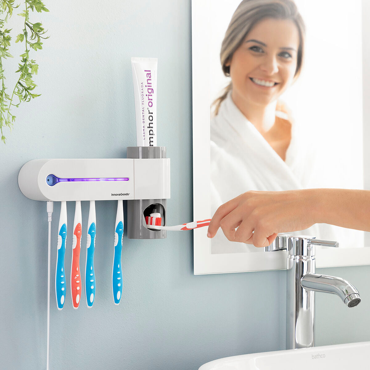 Toothbrush holder & Toothpaste dispenser