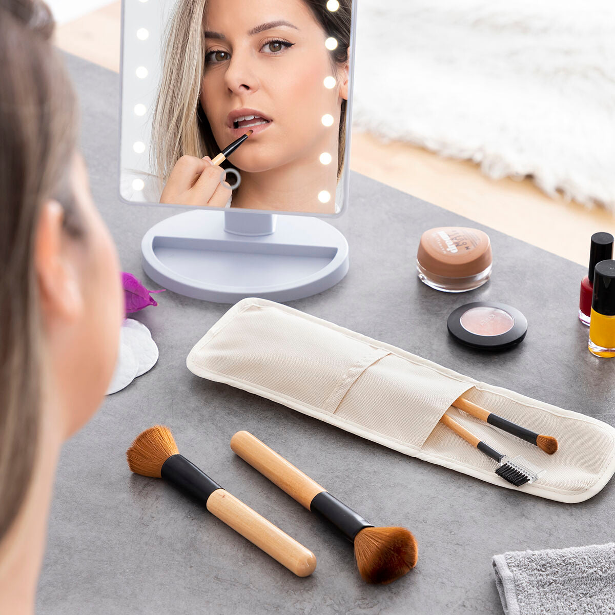 Make-up-Pinsel und Tragetasche – 5 Stück