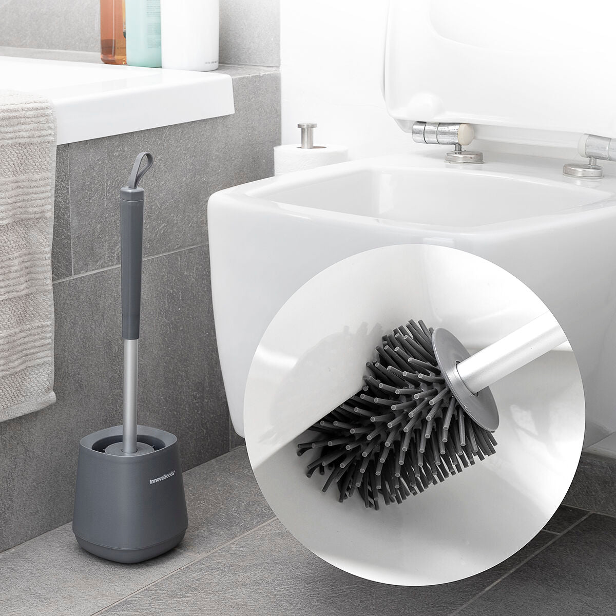 Toilet Brush Rubber Gray