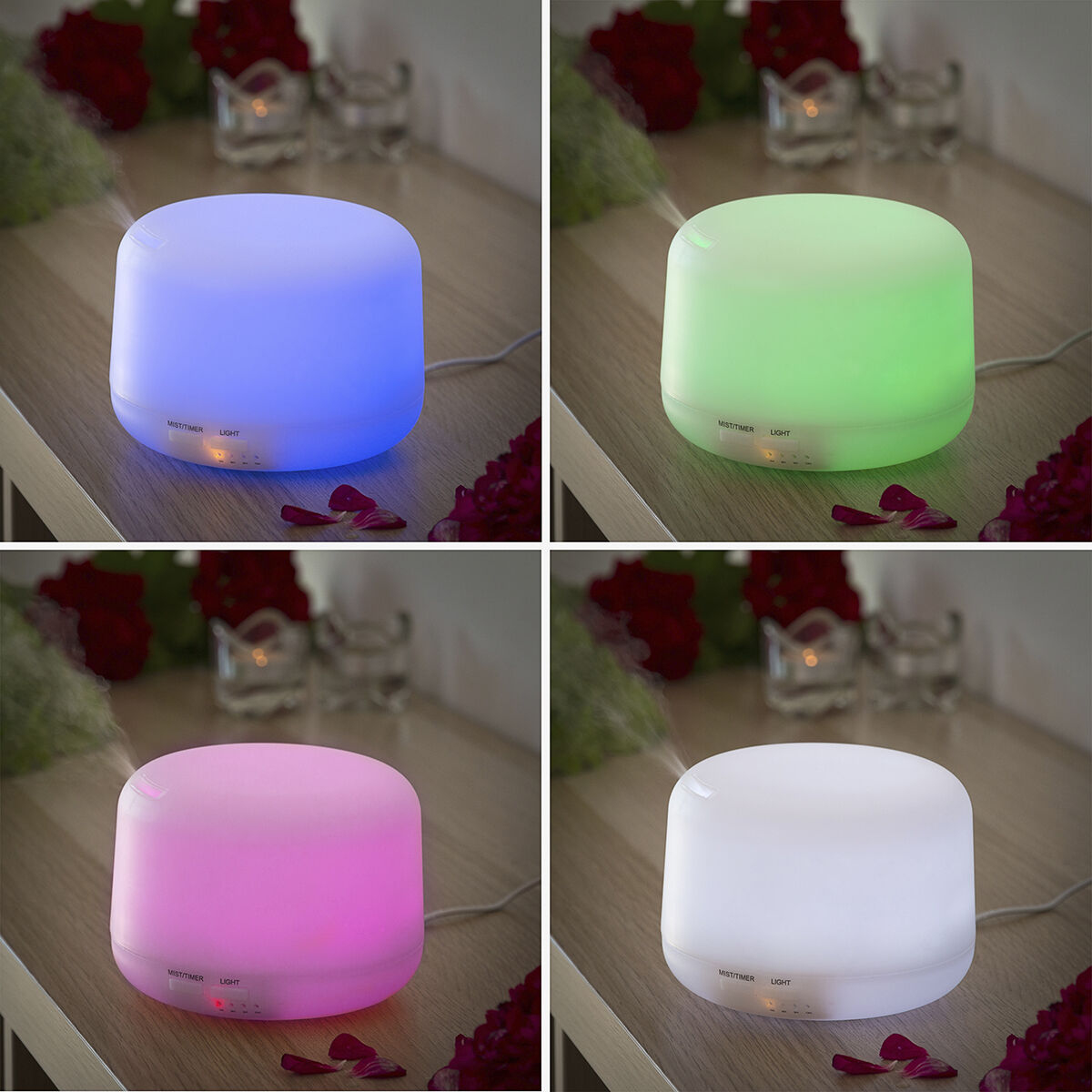Duftdiffusor und Luftbefeuchter mit mehrfarbiger LED-Leuchte