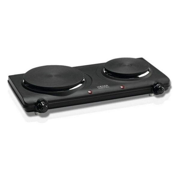 Electric Heating Plate Double Disc Black