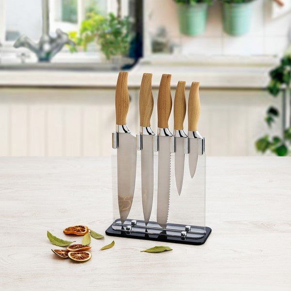 Kitchen Knives & Holder Set - 5 pieces