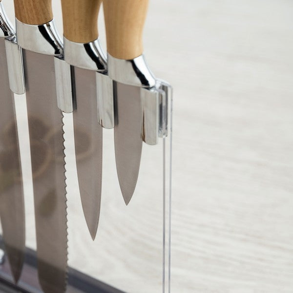 Kjøkkenkniver og holdersett - 5 deler